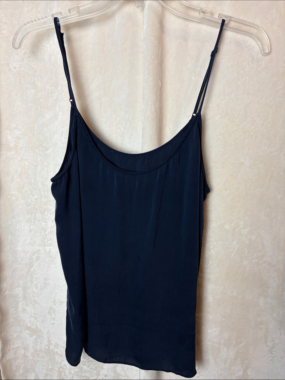 Quince Washable Silk Camisole V-Neck Blue Spaghetti Strap Tank large